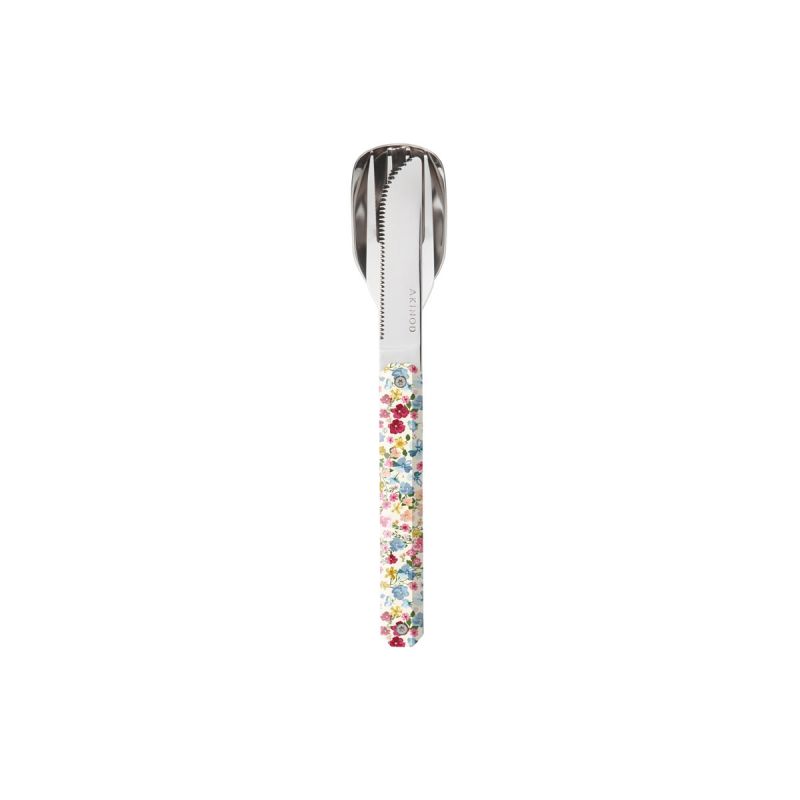 Akinod Magnetic Straight Cutlery 12H34 Mirror Fleurs Pastel