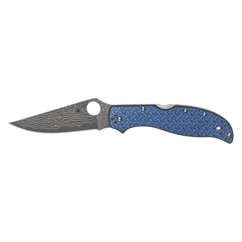 Spyderco Stretch 2 XL Blue NISHIJIN Glass Fiber damascus C258GFBLP