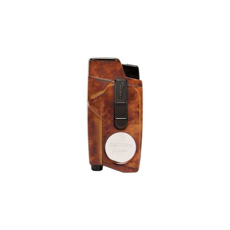 Vector Brand - Accendisigari XCaliber Double W/Cutter 10 Mahogany Marble Lacquer