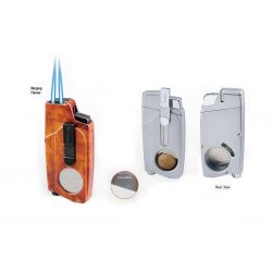 Vector Brand - Accendisigari XCaliber Double W/Cutter 10 Mahogany Marble Lacquer