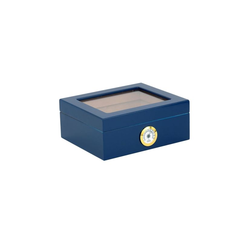 Humidor Supreme Umidificatore Capri Glasstop Color Blue Medium HUM-25HYG-BL