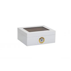 Humidor Supreme – Capri-Zigarren-Luftbefeuchter – Glasstop Farbe Weiß Medium HUM-25HYG-WH