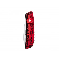 Swiza D03 Heidiland Red, multitool knife, Swiss army knife with 11 functions, multicolor, Made in Swiss.