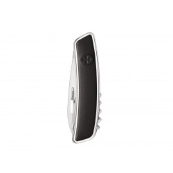 Swiza D03 Lux Leather Black multiTool knife, Swiss army knife with 11 functions, multicolor, Made in Swiss.