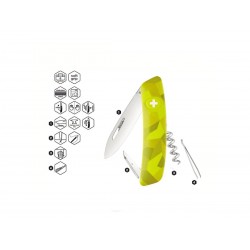 Swiza C01 multitool Camouflageurban  moss knife, Swiss army knife with 6 functions, multicolor , Made in Swiss.