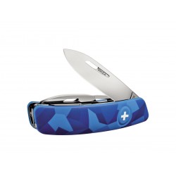 Swiza C03 Camouflage Blue urban, couteau suisse avec 11 fonctions, Made in Swiss.