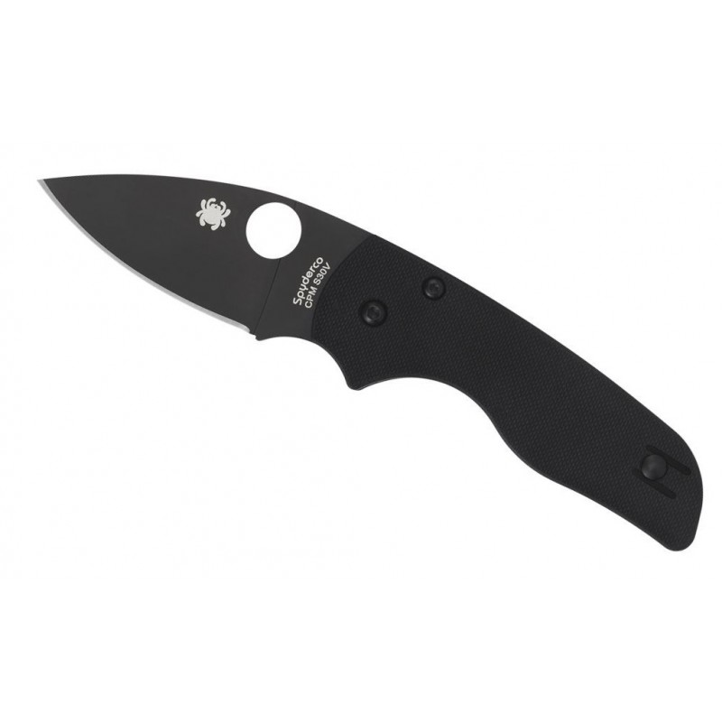 Spyderco Lil Native C230GP Total Black Tactical Knife, Military folding knives.