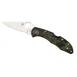 Spyderco Delica 4 FRN Zome Green Flat, C11ZFPGR