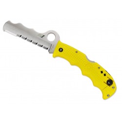Spyderco Assist Salt Yellow C79PSYL, Diving knife, serrated blade, Folding diving knives, diving knife.