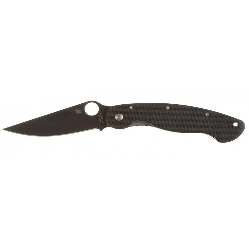 Spyderco Military Total Black C36GPBK, Filo piano