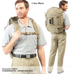 Maxpedition Military Backpack Fliegerduffel Adventure Bag Black, Military Tactical Bag made in U.s.a.