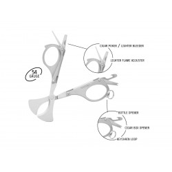 Forbice tagliasigari satinata Xikar MTX- Xikar MTX Cigar Cutter multi-tool