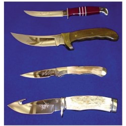 Vetrina da collezione coltelli, set 4 knives "100 year buck (hunting knife).