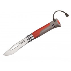 Couteau Opinel n.8 en acier inoxydable Opinel Outdoor Terre Rouge Edition. (couteaux de survie).