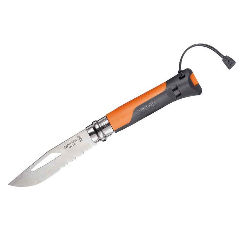 Couteau Opinel n.8 en acier inoxydable Orange Opinel Outdoor Edition. (couteaux de survie).