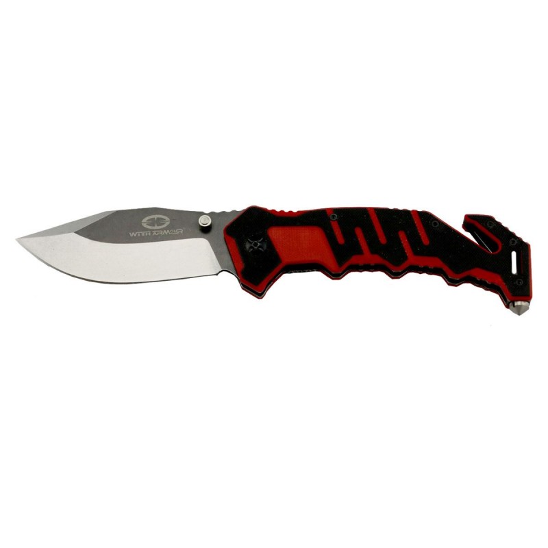 Witharmour Rescuer Black/red knife, emergency knives.