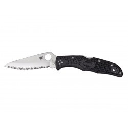 Spyderco Endura C10, Tactical knife, Military folding knives. Black (serrated blade)