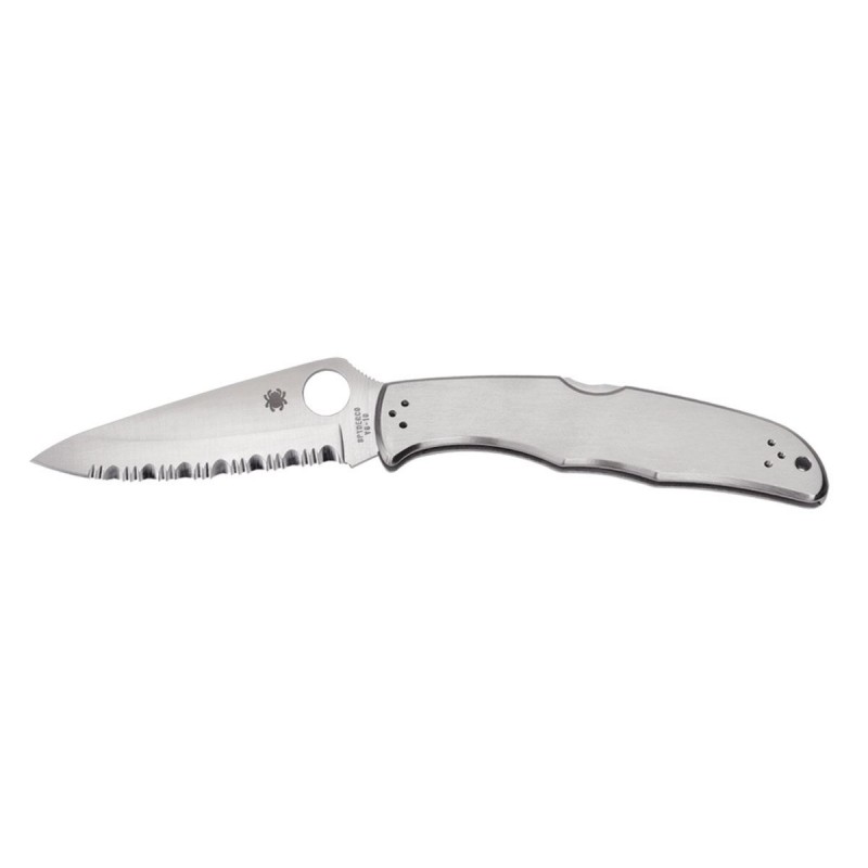 Spyderco Endura C10, Tactical knife, Military folding knives. (serrated blade Steel)