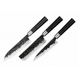 Samura Blacksmith, 3-częściowy zestaw noży kuchennych ( Nikiri - Santoku - Nóż do filetowania)