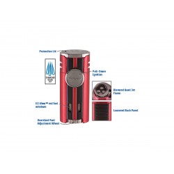 Cigarette lighter HP4 quad Daytona Red, Xikar