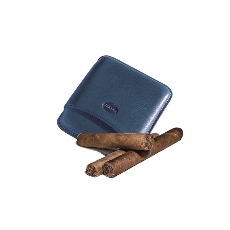Leder-Zigarrenetui für 5 toskanische Zigarren Farbe Blau, Jemar (Leder-Zigarrenetui)