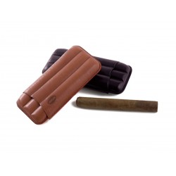 Leder-Zigarrenetui für drei 3 braune Zigarren, Jemar-Zigarrenetui aus Leder.