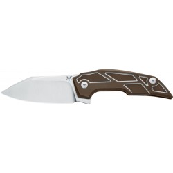 Coltello Fox Phoenix, coltello militare con manico in titanio anodizzato marrone, Design Tashi Bharucha