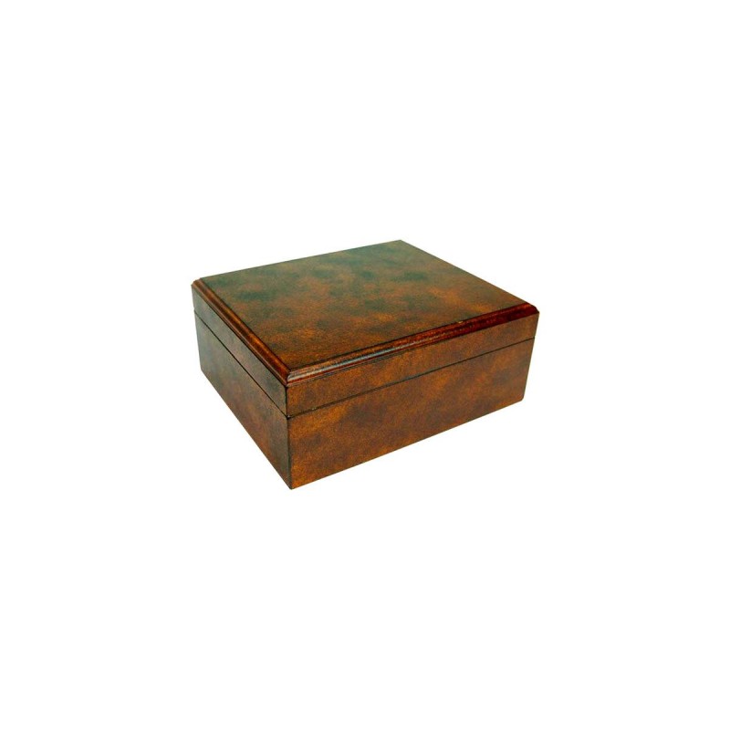 Quality Importers rawhide cigar Humidor for 25 - 50 cigars, wooden table Humidor