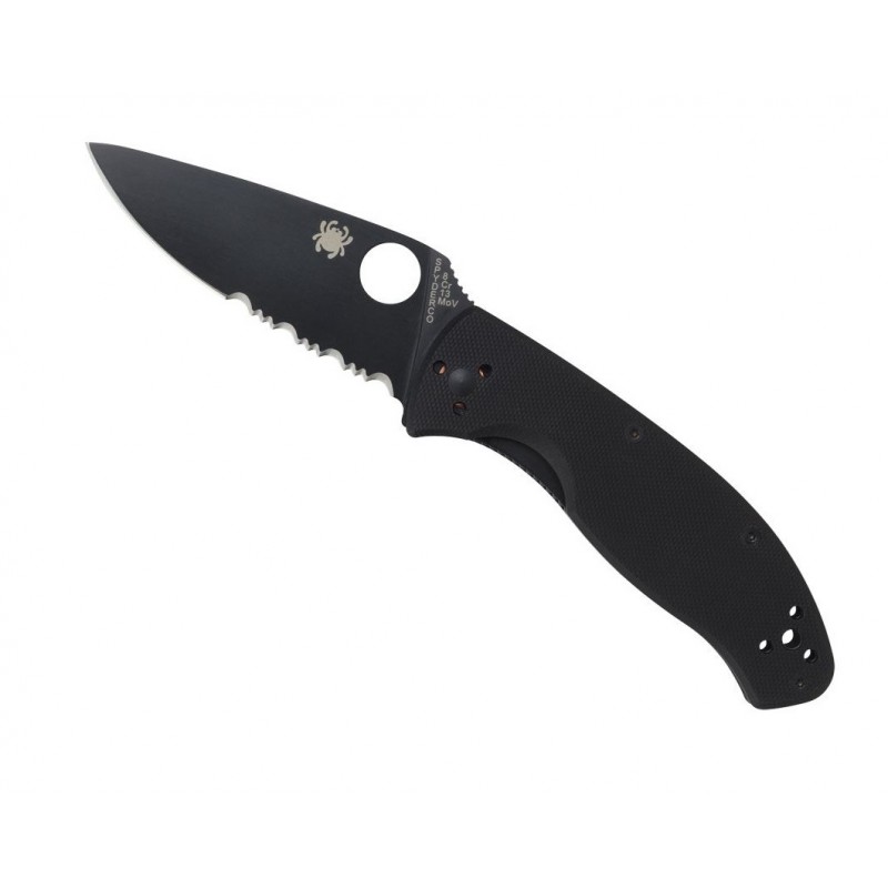 Spyderco Tenacious G-10, black blade combo edge C122GBBKPS