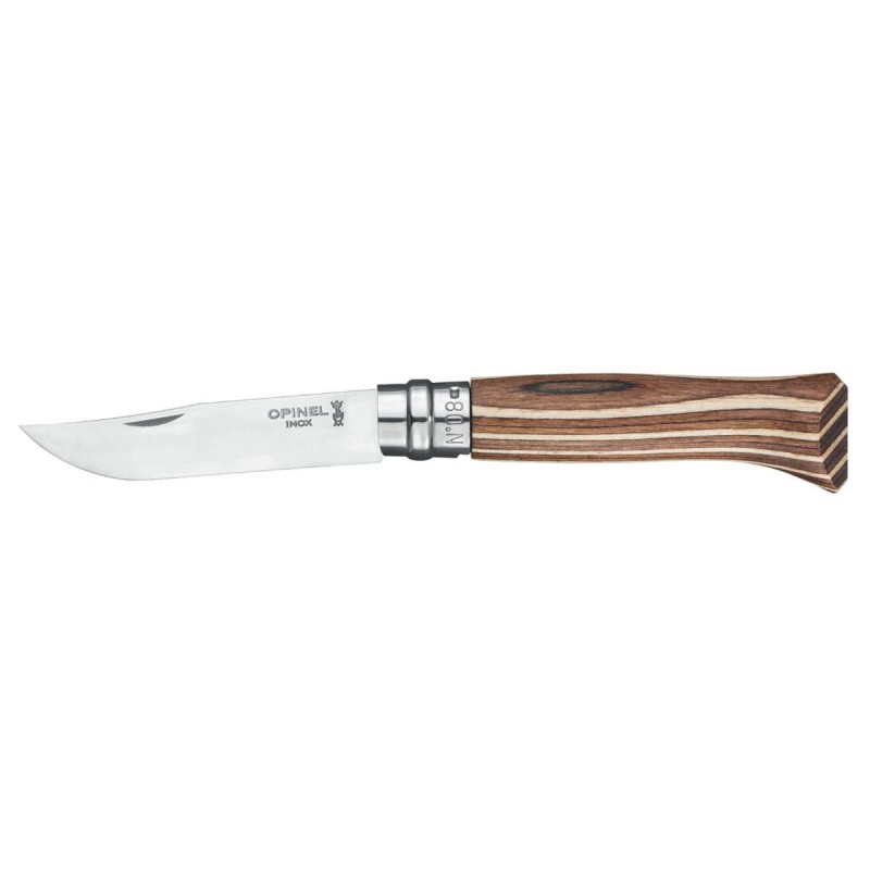 Opinel Luxury tradition N ° 08 Stainless Steel Lamellar Brown