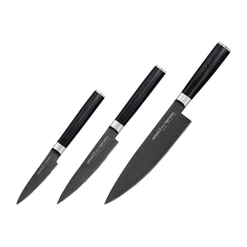 Samura MO-V Stonewash Set 3 PCS (Chef's Knife - Fillet Knife-Paring Knife)