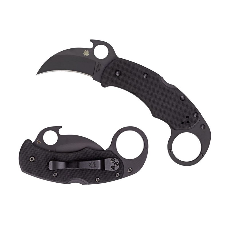 Spyderco Karahawk G-10 All Black Plain C170GBBKP