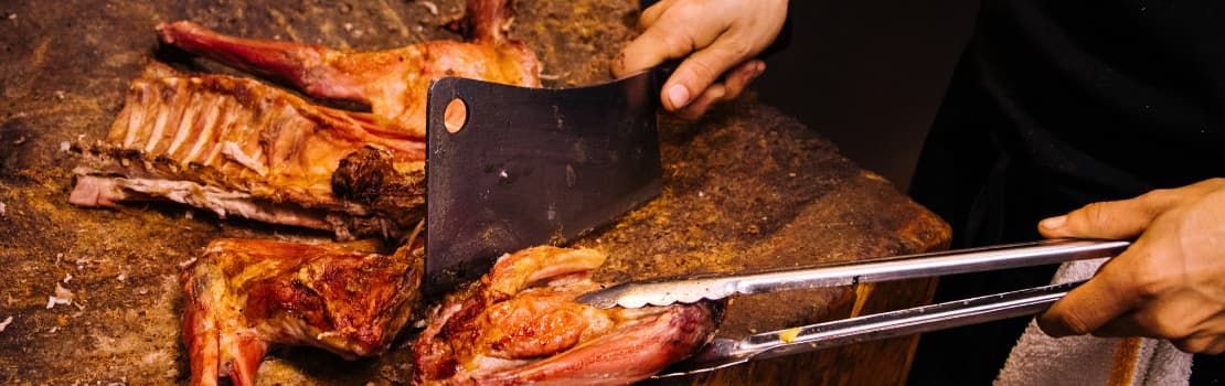 Professional chef's kitchen cleaver for meat and fish